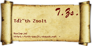Tóth Zsolt névjegykártya